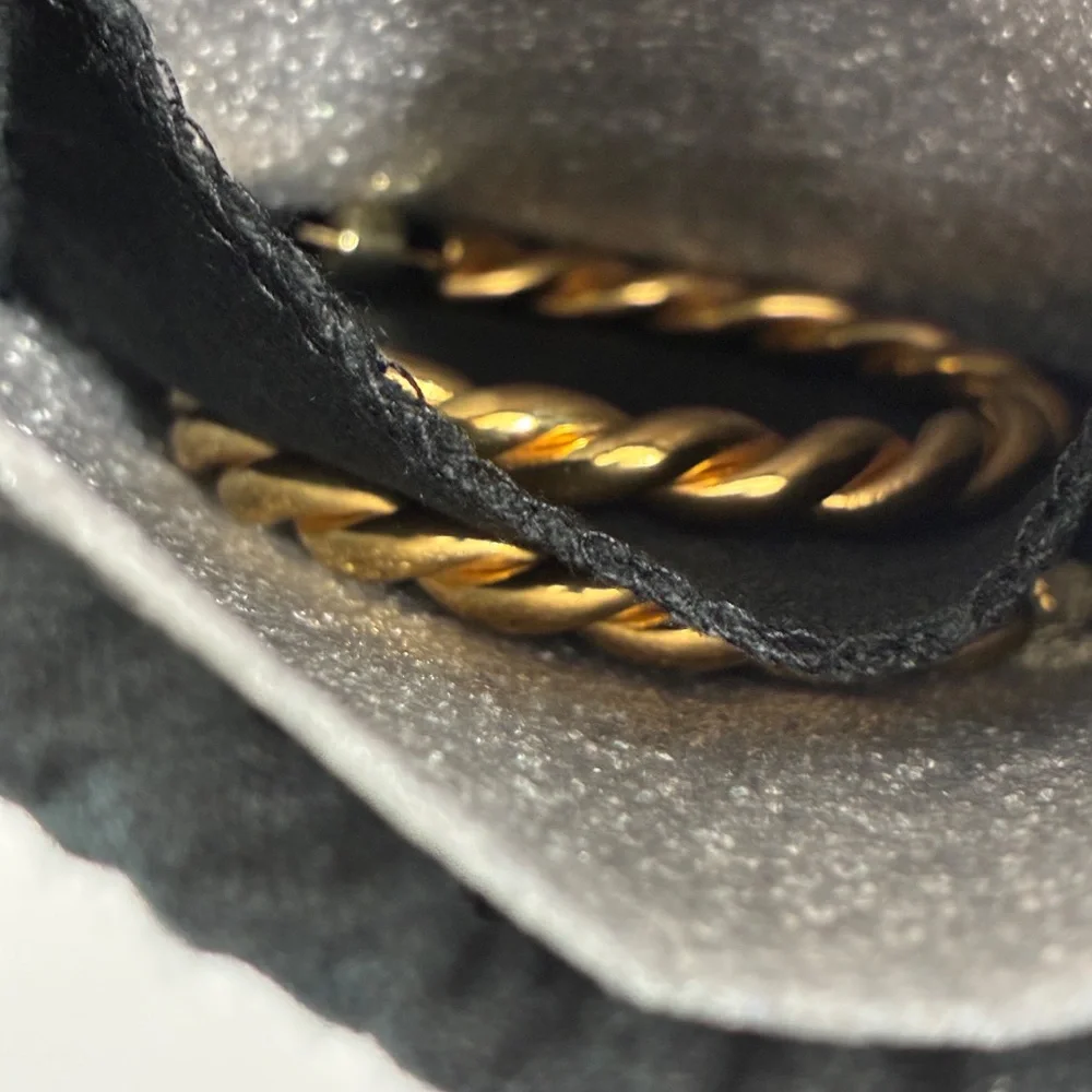 Jennifer Fisher 2.5" Twisted Lilly Hoops Earrings 14K Gold Posts Plated Brass - Picture 13 of 13